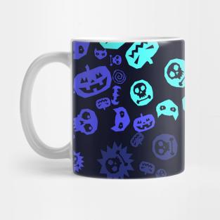 Halloween Pattern Art Design Blue Mug